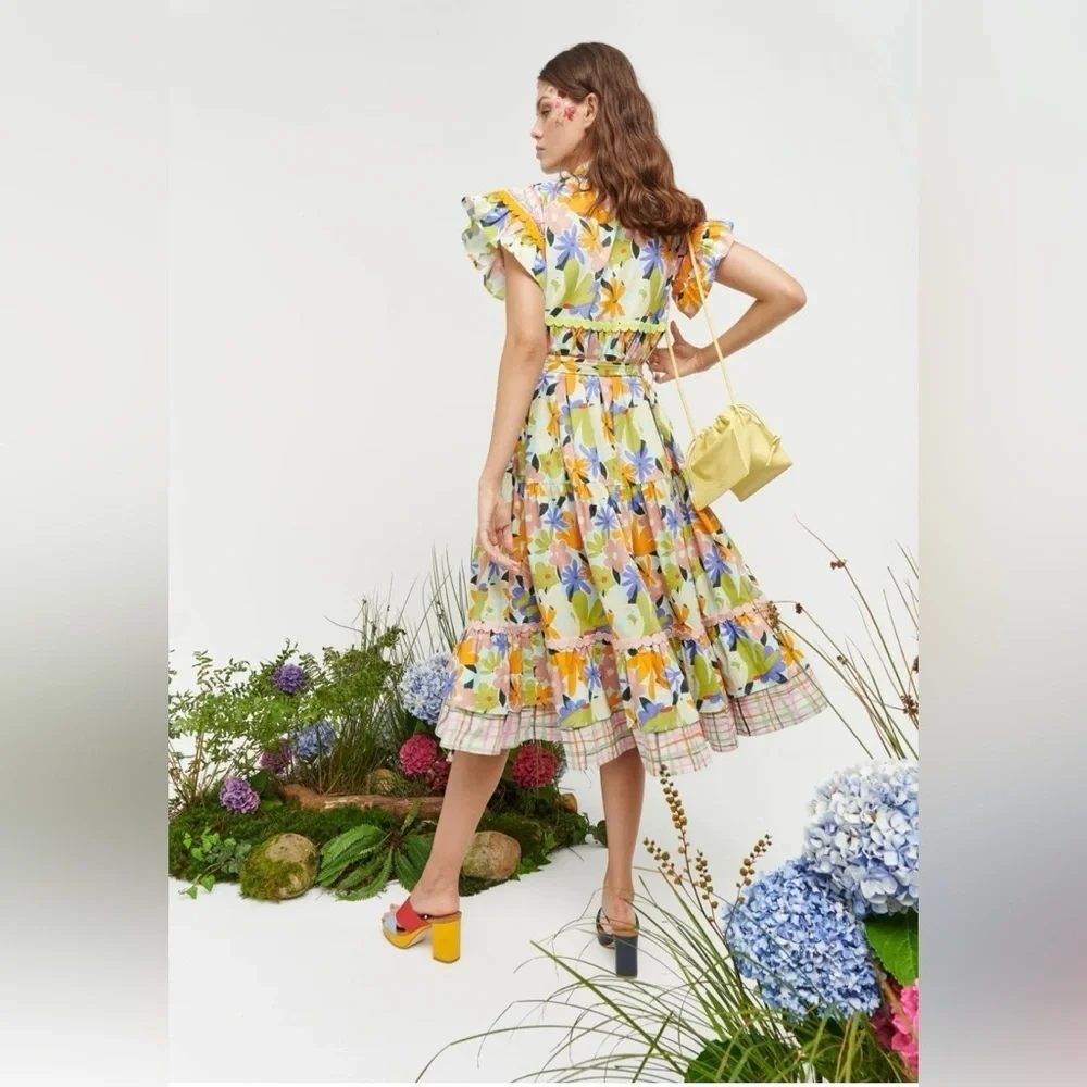 Celia B Floral Seren Midi Dress Womens XS NWT - Picture 5 of 14